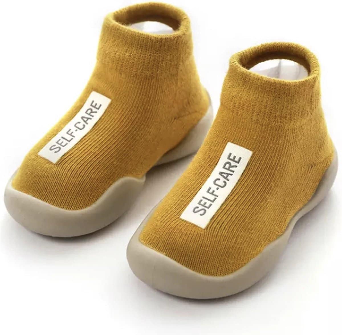 Anti-slip schoenen voor kinderen – Sloffen van Baby-Slofje – Herfst – Winter – Okergeel maat 22/23
