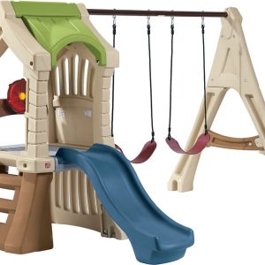 Step2 Play Up Gym Set Speeltoestel voor kinderen – Speeltoren met glijbaan en schommels van plastic / kunststof – Speelgoed voor tuin / buiten